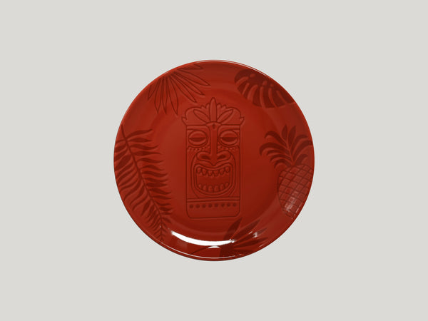 FLAT COUPE PLATE, 9.45"D, RED