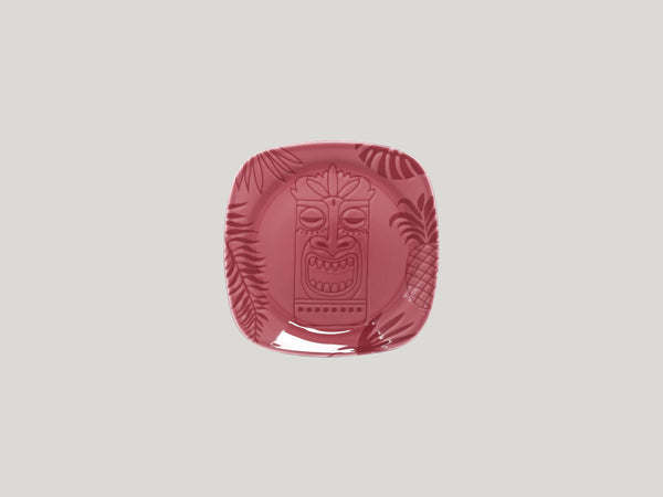 SQUARE FLAT PLATE, 6.7"L, 6.7"W, PINK_0