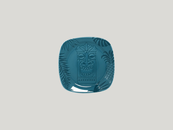 SQUARE FLAT PLATE, 6.7"L, 6.7"W, TURQUOISE_0