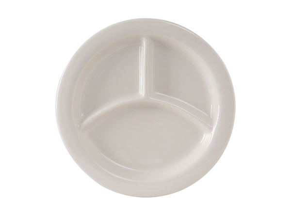 Tuxton 3 Compartment Plate 9" Healthcare Eggshell_0