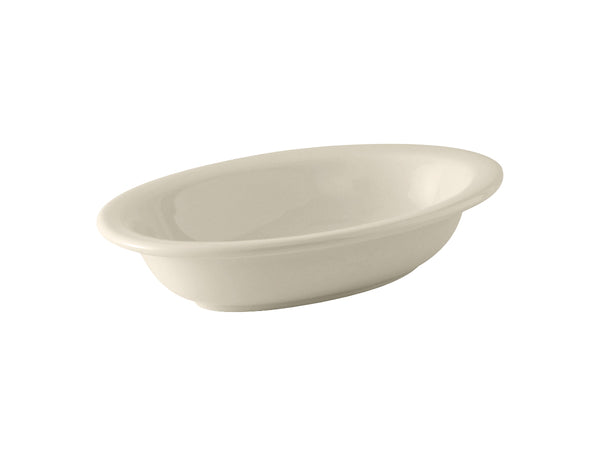 Tuxton Oval Vegetable Bowl  Serving Pieces 10 ¼" x 7 ⅝'' x 2 ⅜"  Serving Pieces Eggshell_0