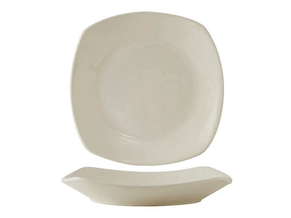 Tuxton Square Coupe Pasta Plate 10 ½" x 10 ½" x 1 ¾" Squares Eggshell_0