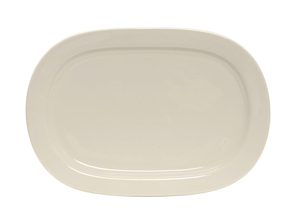 Tuxton Oval Platter Platter 13 ⅛" x 9 ⅛" Rectangles Eggshell Mid Rim_0