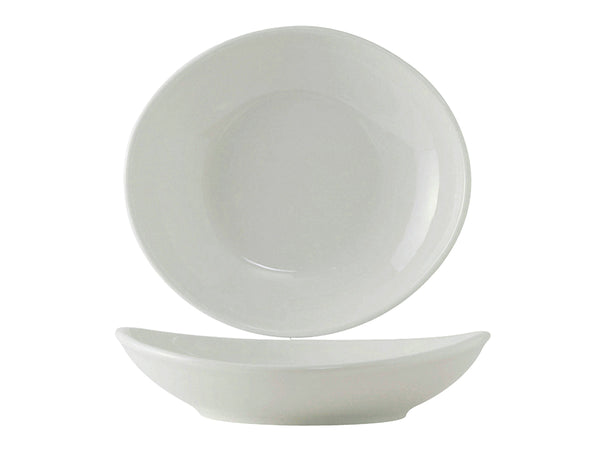 Tuxton Oval Bowl 10 ⅛" x 9 ⅛" x 2 ¼" Salad & Pasta Bowls Porcelain White_0