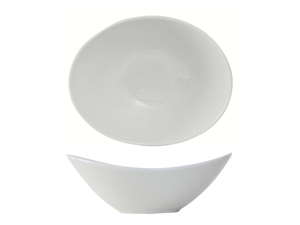 Tuxton Capistrano Bowl 10" x 8 ¼" x 3 ⅝" Salad & Pasta Bowls Porcelain White_0