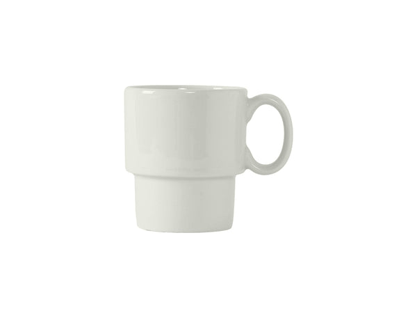 Tuxton Stackable Mug Mug 4 ½" x 3 ¼" x 3 ¾" Mugs Porcelain White_0