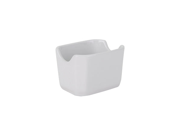 Tuxton Sugar Packet Holder 3 ½" x 2 ⅞" x 2 ⅜" Porcelain White