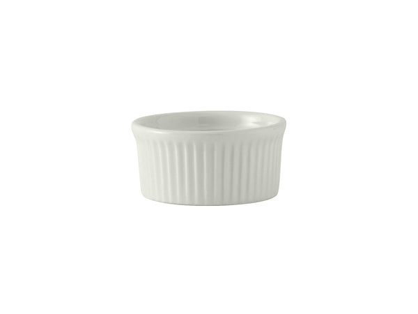 Tuxton Ramekin Fluted Ramekin 3 ½" x 1 ¾" Creme Brulee & Souffles Porcelain White_0