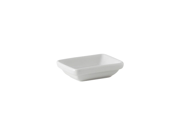 Tuxton Rectangular Sauce Dish Ramekin 3 ⅜" x 2 ⅝" x 1" Ramekins Porcelain White_0