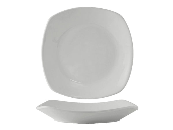 Tuxton Square Pasta Coupe Plate 10 ½" x 10 ½" Squares White_0