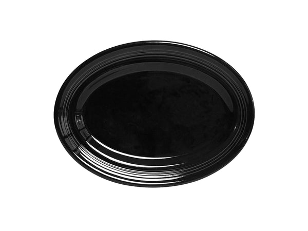 Tuxton Oval Platter Platter 9 ¾" x 6 ½" Concentrix Black_0