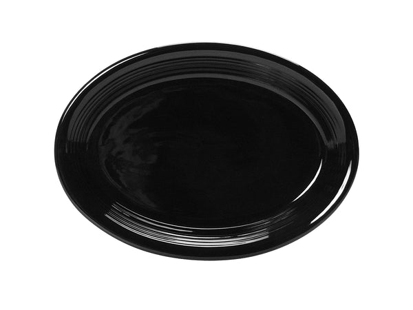 Tuxton Oval Platter Coupe Platter 11 ½" x 8 ¾" Concentrix Black_0