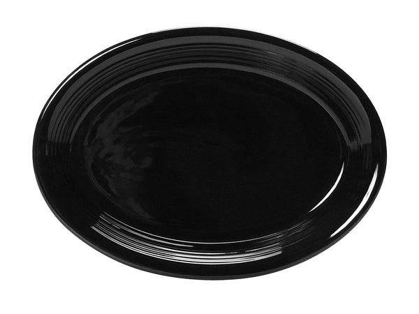 Tuxton Oval Platter Coupe Platter 13 ½" x 9 ¾" Concentrix Black_0