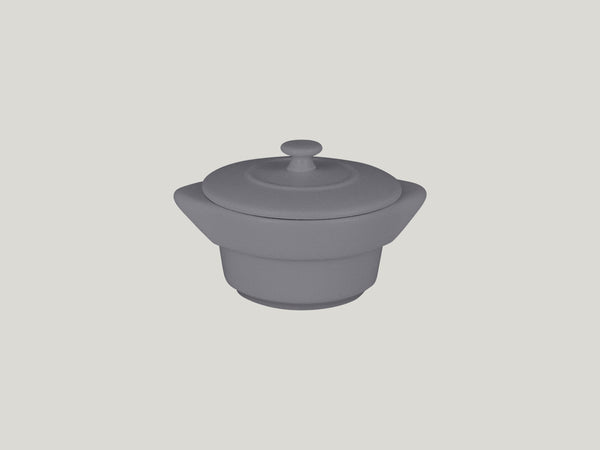 ROUND COCOTTE & LID, 3.95"D, 2.75"H, 7.3 OZ, STONE_0