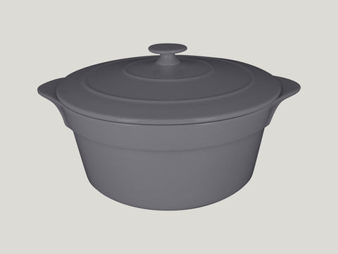 ROUND COCOTTE & LID, 11"D, 6.7"H, 155.55 OZ, STONE_0