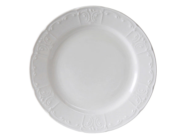 Tuxton Plate Plate 10 ½” Pacifica Porcelain White Embossed