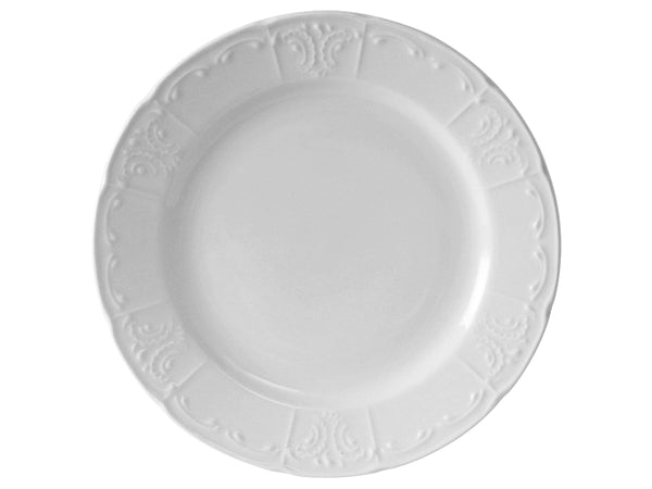 Tuxton Plate Plate 11 ⅛" Chicago Porcelain White Embossed