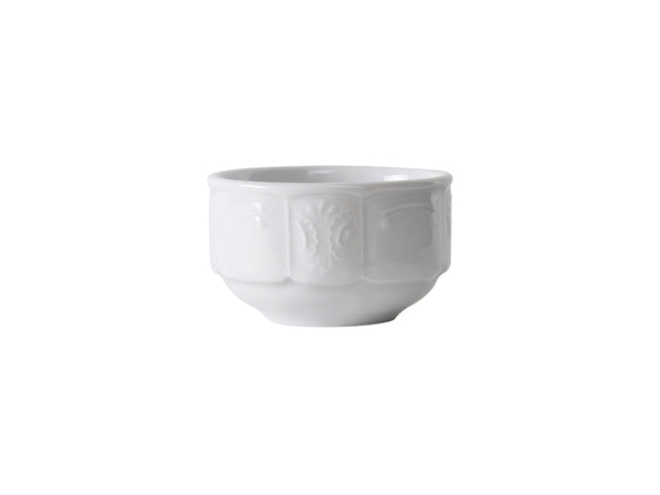 Tuxton Stackable Bouillon Cup 7 oz Chicago Porcelain White Embossed