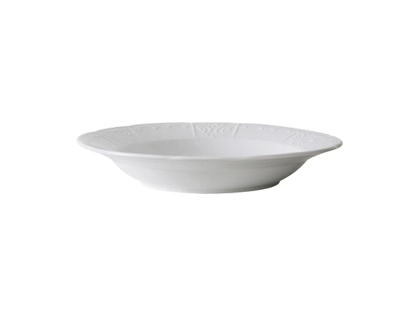 Tuxton Rim Soup Bowl 8 ½ oz 9 ¼" Chicago Porcelain White Embossed