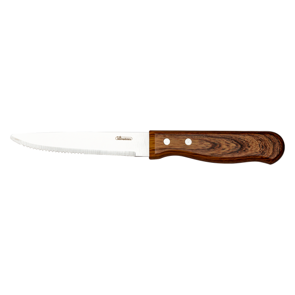 STEAK KNIFE JUMBO PLASTIC HANDLE - BROWN POLISHED_0