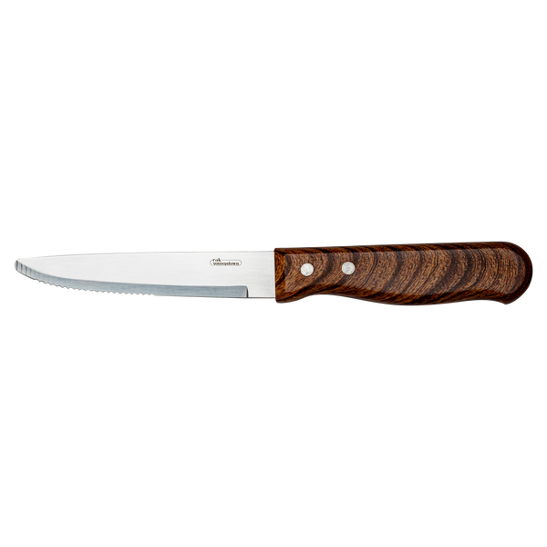 STEAK KNIFE JUMBO PLASTIC HANDLE - BROWN SATIN_0