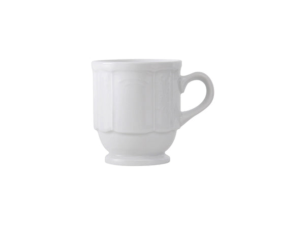 Tuxton Stackable Mug 9 oz Chicago Porcelain White Embossed