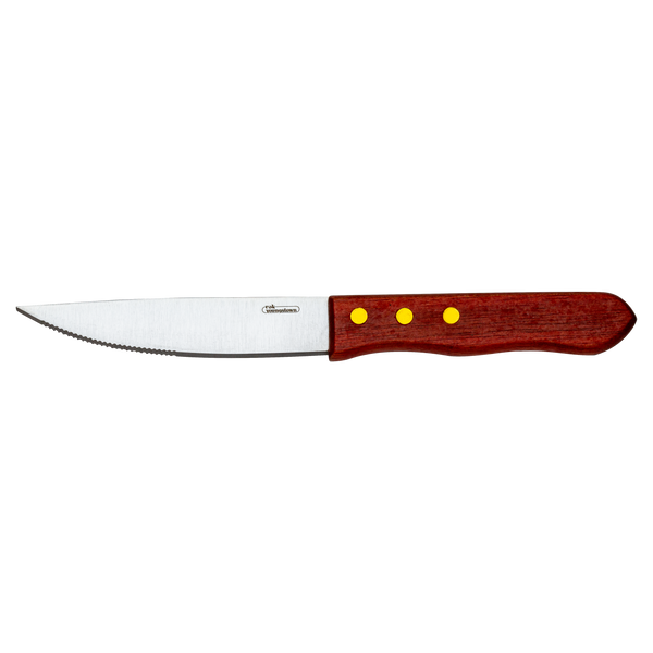 STEAK KNIFE RED WOOD HANDLE - POLISHED_0