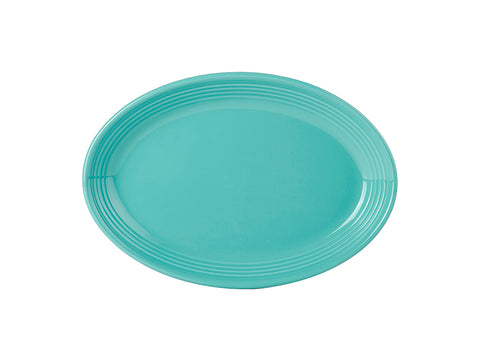 Tuxton Oval Platter Platter 9 ¾" x 6 ½" Concentrix Island Blue_1