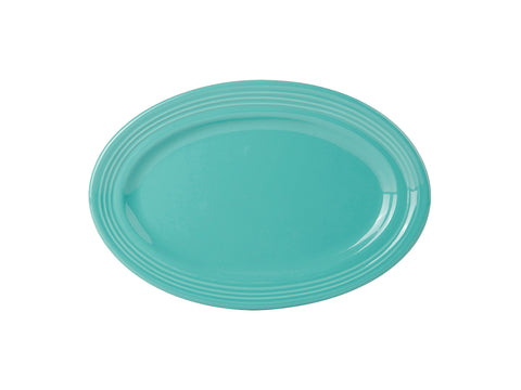Tuxton Oval Platter Platter 9 ¾" x 6 ½" Concentrix Island Blue_0