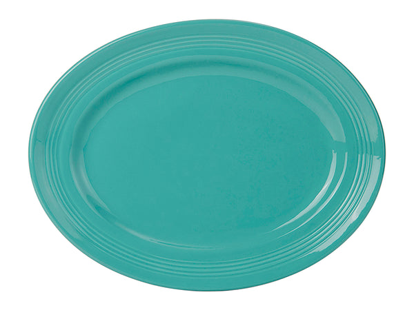 Tuxton Oval Platter 13 ¾" x 10 ½" Concentrix Island Blue