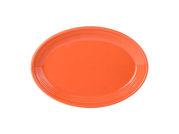 Tuxton Oval Platter Coupe 9 ¾" x 7" Concentrix Papaya