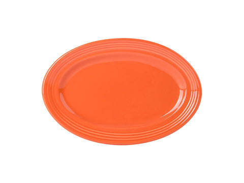 Tuxton Oval Platter Platter 9 ¾" x 6 ½" Concentrix Papaya_0