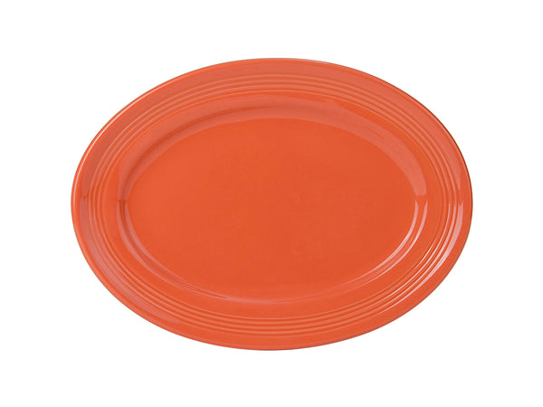 Tuxton Oval Platter 11 ½" x 8 ⅜" Concentrix Papaya