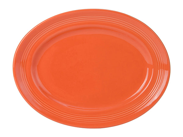 Tuxton Oval Platter 13 ¾" x 10 ½" Concentrix Papaya