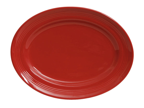 Tuxton Oval Platter Platter 13 ¾" x 10 ½" Concentrix Cayenne_0