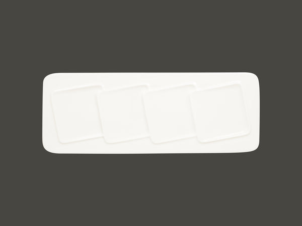 RECTANGULAR PLATE, 4 ZONES - CREATE, 14.55"L, 5.5"W, IVORIS_0