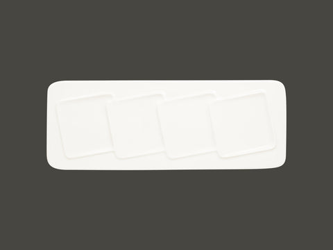 RECTANGULAR PLATE, 4 ZONES - CREATE, 14.55"L, 5.5"W, IVORIS_0