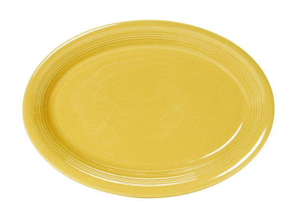 Tuxton Oval Platter Coupe Platter 13 ½" x 9 ¾" Concentrix Saffron_0