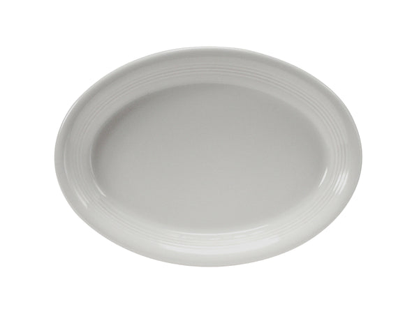 Tuxton Oval Platter Coupe Platter 11 ½" x 8 ¾" Concentrix White _0