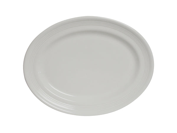 Tuxton Oval Platter 11 ½" x 8 ⅜" Concentrix White