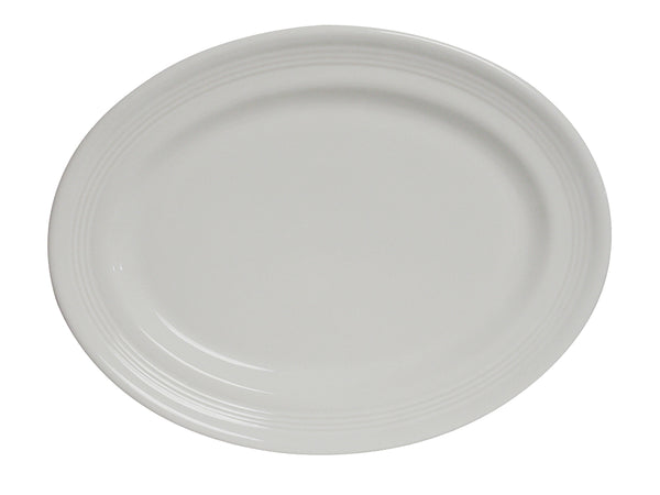Tuxton Oval Platter 13 ¾" x 10 ½" Concentrix White