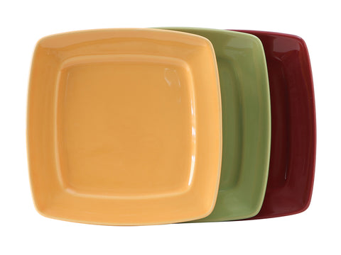 Tuxton Square Plate 8 ⅛" x 8 ⅛" Squares Butterscotch Cranberry & Pistachio_7