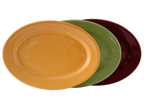 Tuxton Oval Platter Platter 14 ⅛" x 10 ¼" Serving Pieces B/scotch Cranberry & Pistachio_1