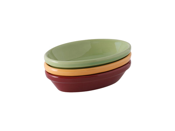 Tuxton Oval Baker Nesting 8 oz Butterscotch Cranberry & Pistachio