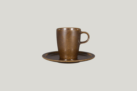 SAUCER FOR COFFEE CUP, 6.4"D, RUST_3