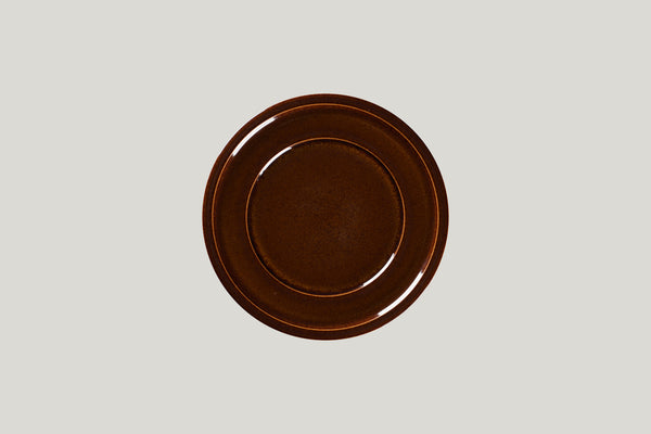 FLAT PLATE WITH RIM, 8.05"D, HONEY_0