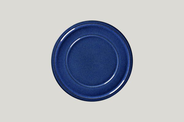 FLAT PLATE WITH RIM, 9.45"D, COBALT_0