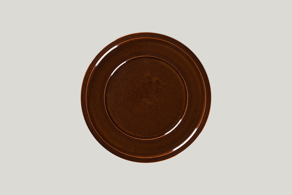 FLAT PLATE WITH RIM, 9.45"D, HONEY_0