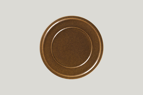 FLAT PLATE WITH RIM, 9.45"D, RUST_0