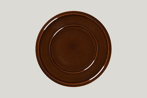 FLAT PLATE WITH RIM, 11"D, HONEY_0